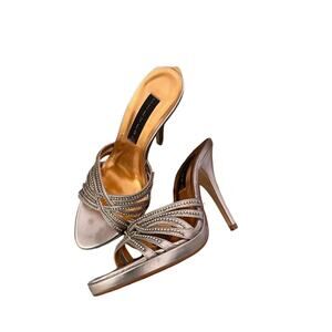 Steven by Steve Madden silver backless heels size 7